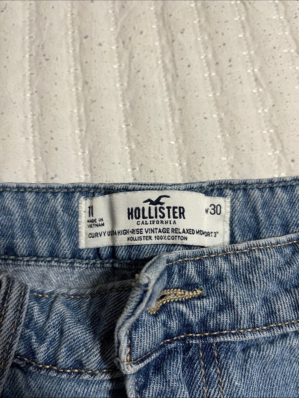 Hollister Light Wash Distressed Denim Cutoff Shorts - Picture 2 of 3